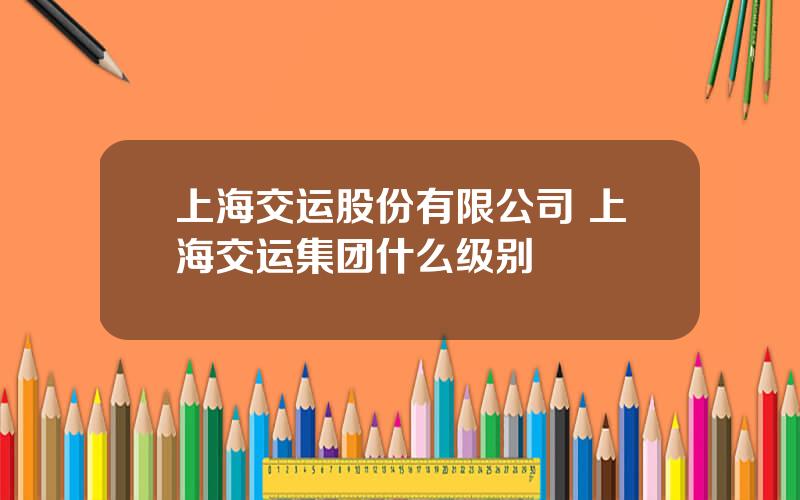 上海交运股份有限公司 上海交运集团什么级别